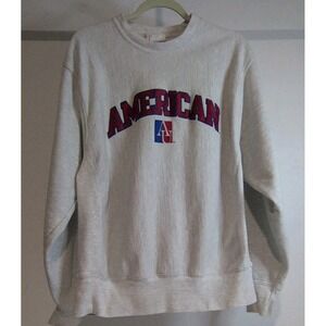 Vintage 90's Champion American University   Sweatshirt White/Gray Medium